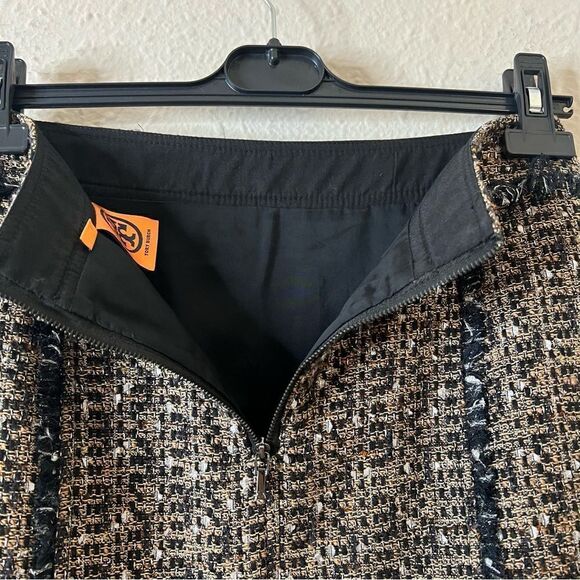 Tory Burch Tweed Mini Pencil Skirt Size 6 in Brown / Tan Wool Blend - Picture 6 of 8